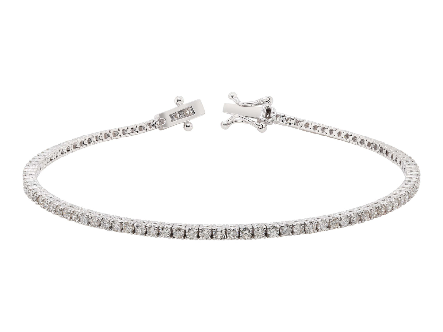 925 Sterling Silver Rhodium Plated Tennis Bracelet
