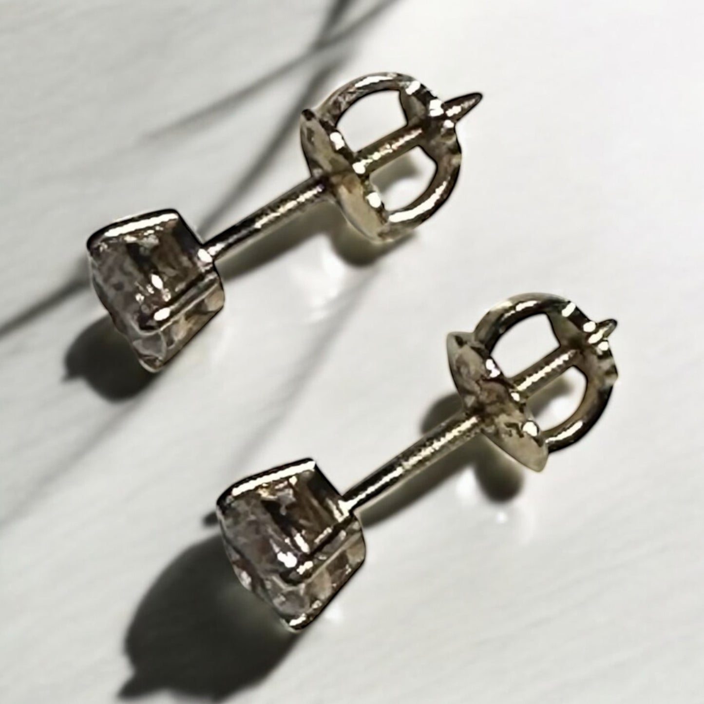0.40 ctw Lab-Created Stud Diamond Earrings-Four Prong Basket Setting-Screw Back Closure