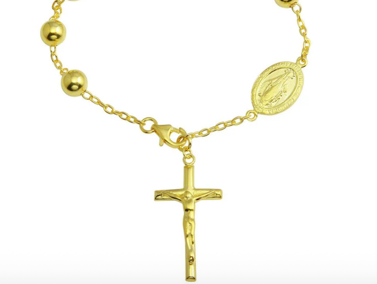 925 Sterling Silver Rosary Bracelet 6mm