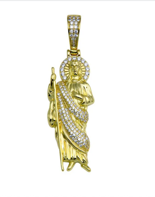 925 Sterling Silver CZ St Jude Pendant