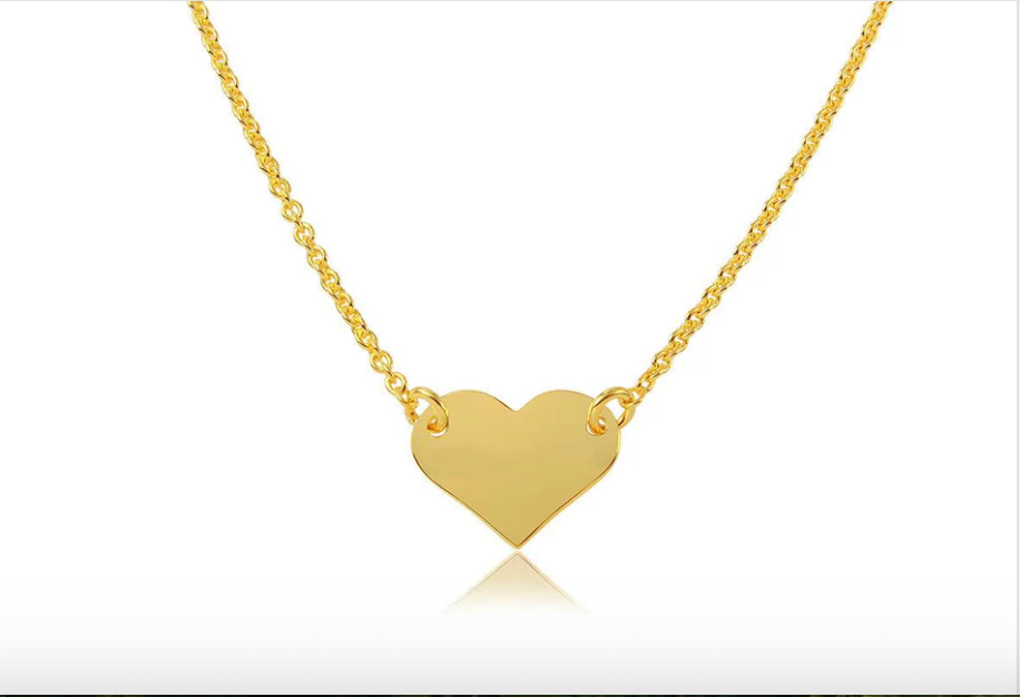 925 Sterling Silver High Polished Heart Necklace