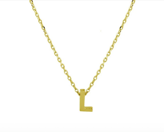 925 Sterling Silver Small Initial L Necklace