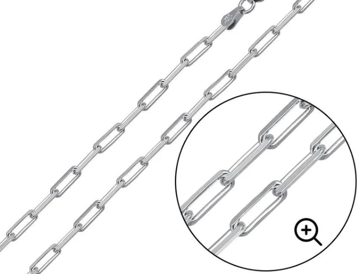 925 Sterling Silver Rhodium Plated Link Chain or Bracelet 2.8mm