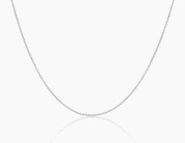 14K White Gold Cable Chain Adjustable 16'-17'-18' Necklace