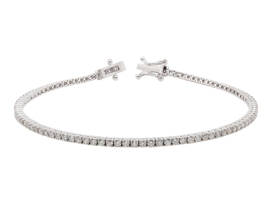 925 Sterling Silver Rhodium Plated Tennis Bracelet
