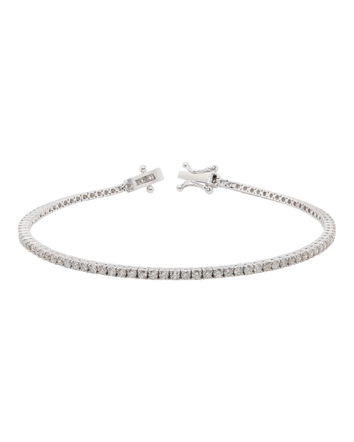 NATURAL DIAMOND TENNIS BRACELET IN 14K WHITE GOLD