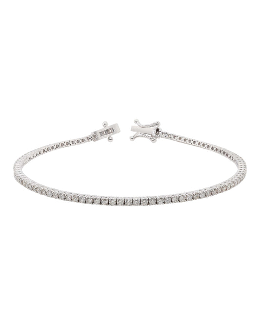 NATURAL DIAMOND TENNIS BRACELET IN 14K WHITE GOLD