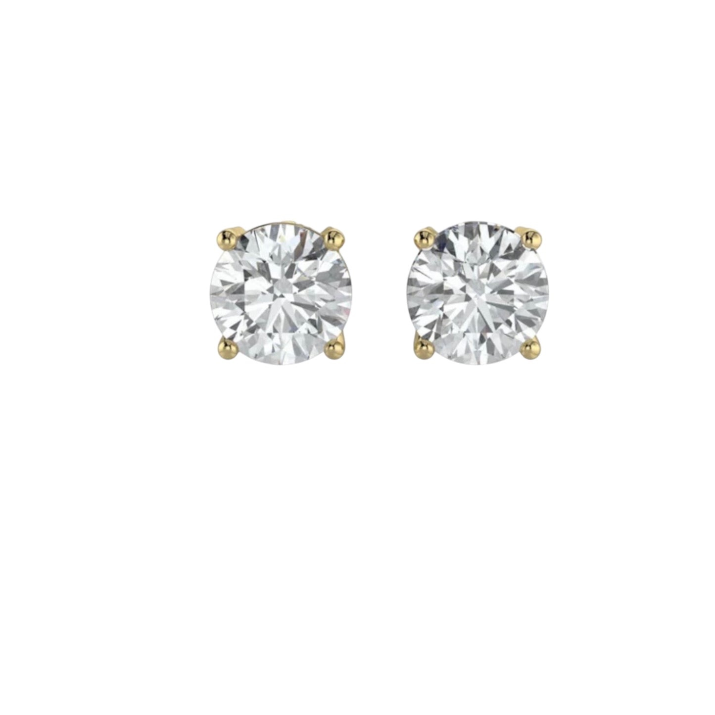 0.21 ctw Lab-Created Stud Diamond Earrings-Four Prong Basket Setting-Push Back Closure