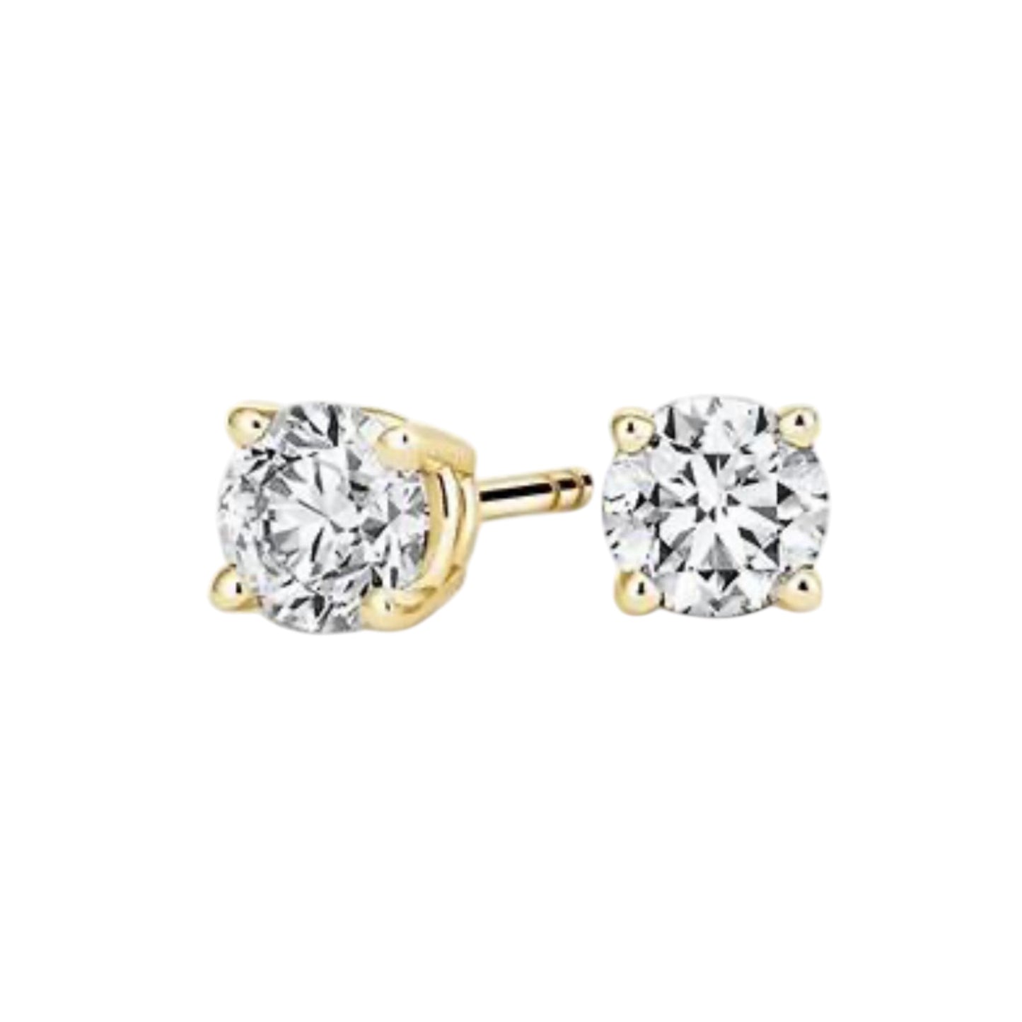 0.52 ctw Lab-Created Stud Diamond Earrings-Four Prong Basket Setting-Push Back Closure