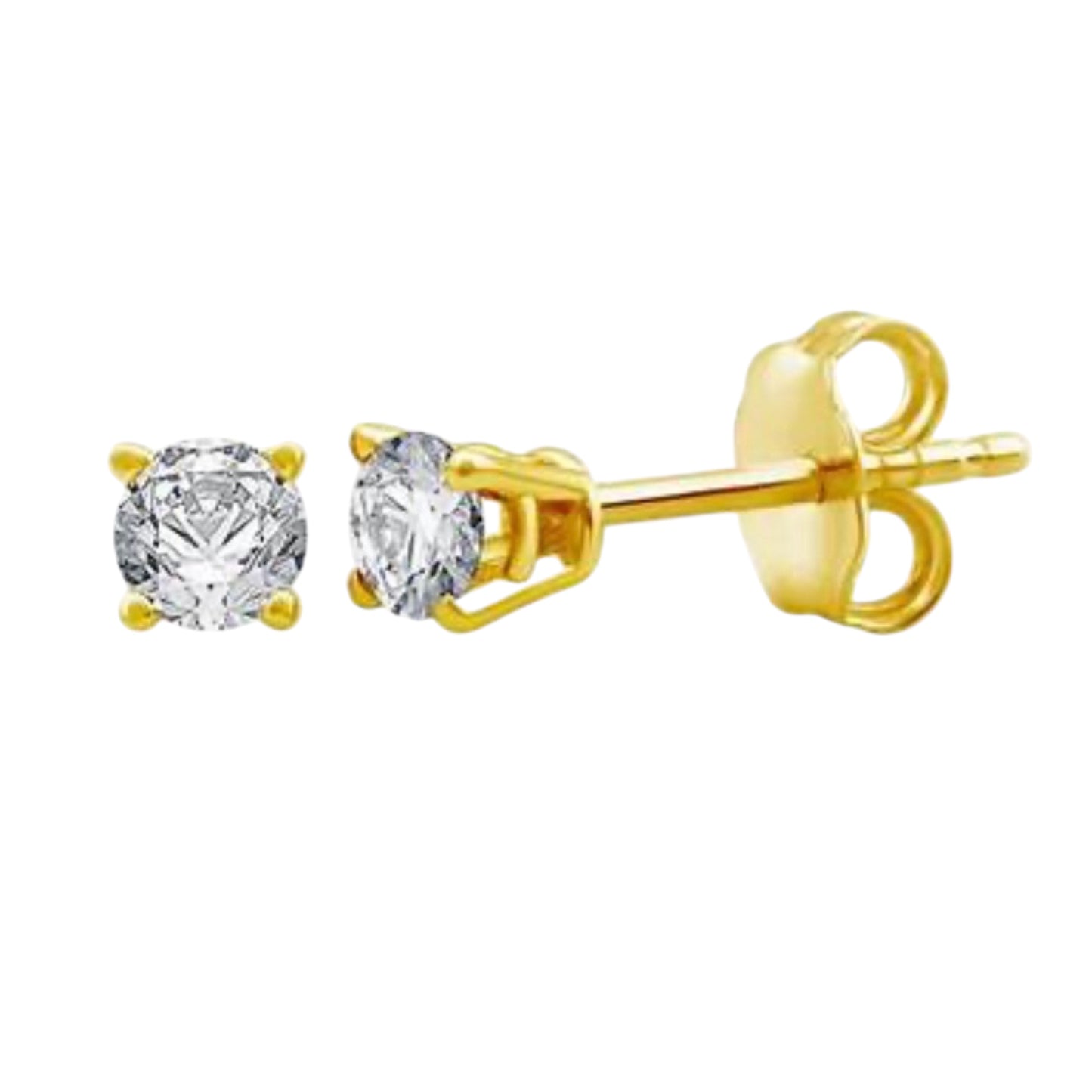 0.52 ctw Lab-Created Stud Diamond Earrings-Four Prong Basket Setting-Push Back Closure