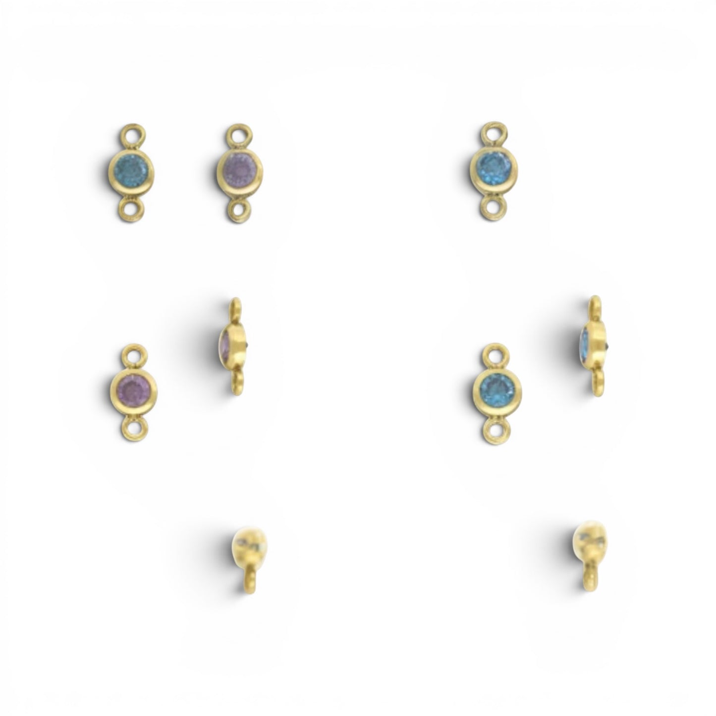 14K Gold Filled BirthStone Connectors For Permanent Jewelry