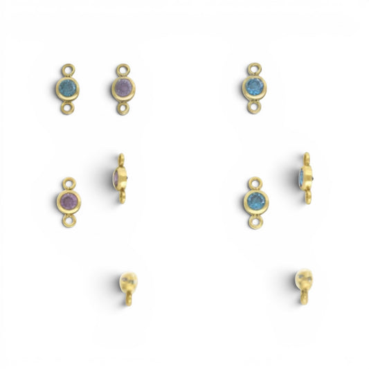 14K Gold Filled BirthStone Connectors For Permanent Jewelry