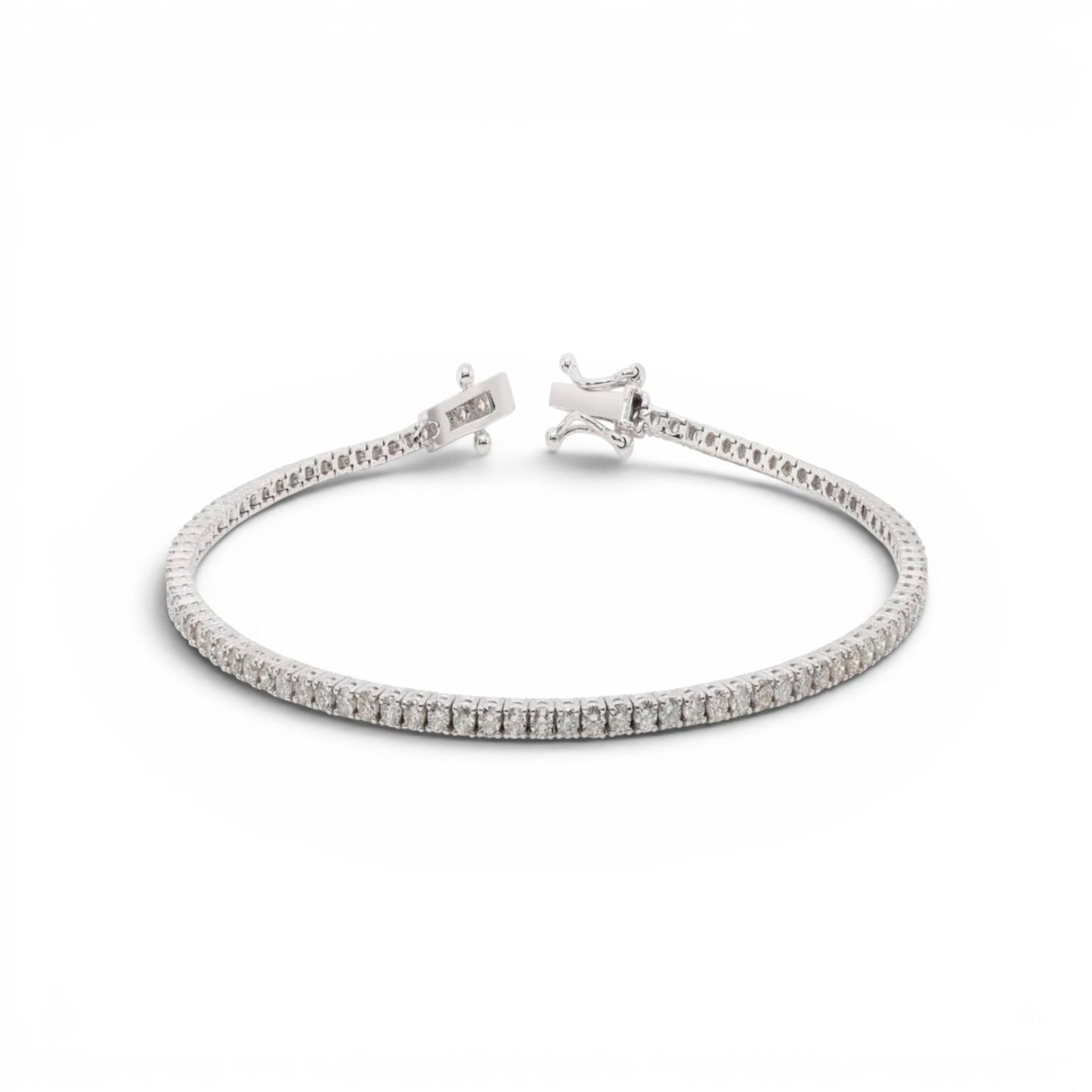 925 Sterling Silver Rhodium Plated Tennis Bracelet