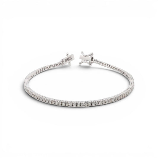 925 Sterling Silver Rhodium Plated Tennis Bracelet