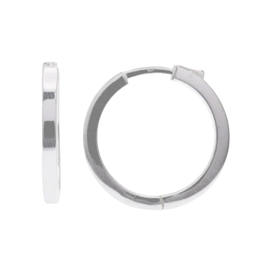 925 Sterling Silver Rhodium Plated 25 mm Hoop Earrings