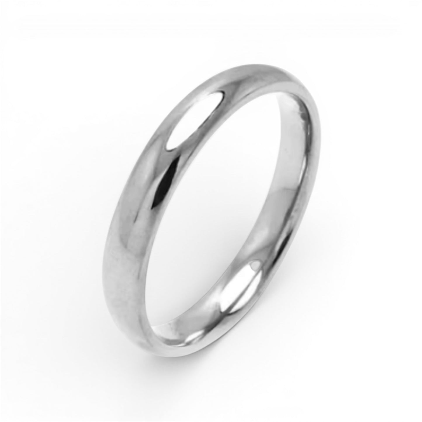 925 Sterling Silver High Polished Wedding Band Round Ring 2mm