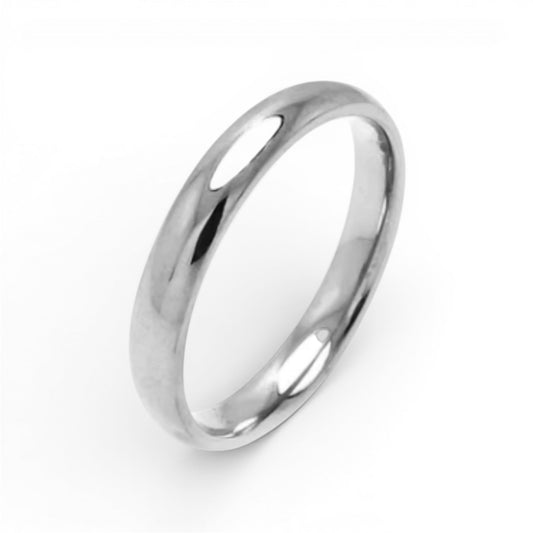 925 Sterling Silver High Polished Wedding Band Round Ring 2mm