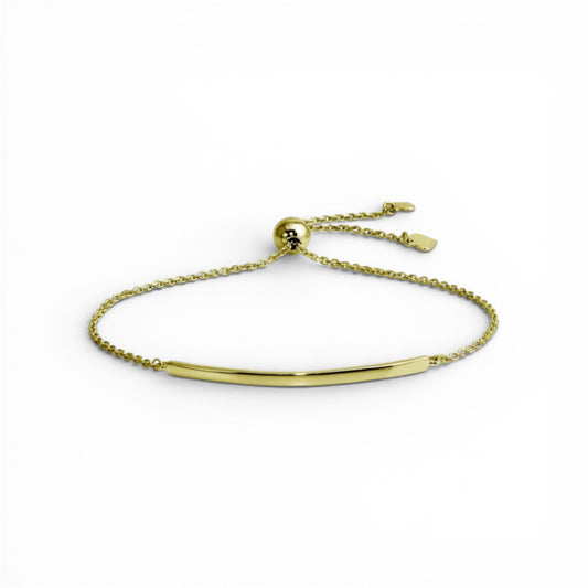 925 Sterling Silver Gold Plated Bar Bracelet