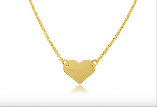 925 Sterling Silver High Polished Heart Necklace
