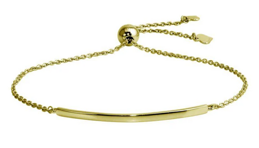925 Sterling Silver Gold Plated Bar Bracelet