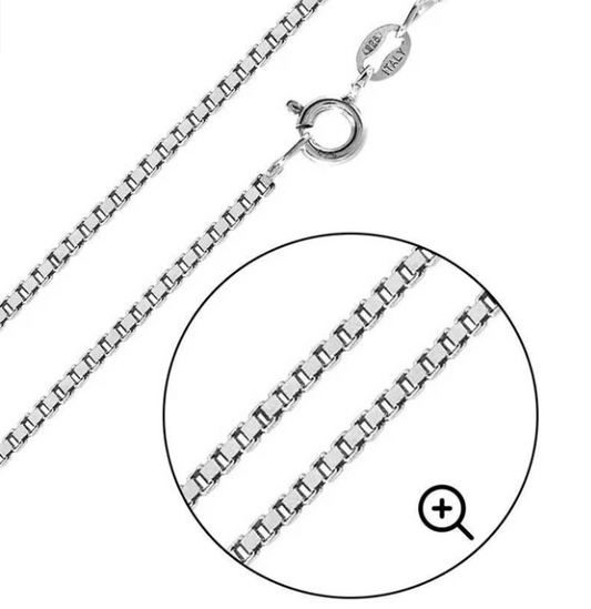 925 Sterling Silver 16' Box 024 Chain 1.3mm