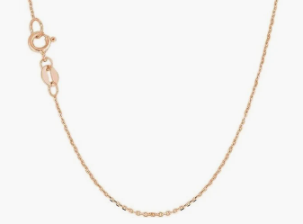 14K Rose Gold Cable Chain 16' Necklace with Spring Ring Clasp