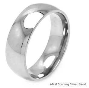 925 Sterling Silver High Polished Wedding Band Round Ring 6mm