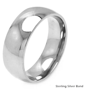 925 Sterling Silver High Polished Wedding Band Round Ring 7mm