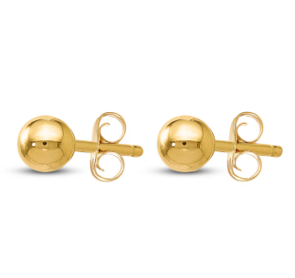 14k Yellow Gold 5mm Ball Stud Earrings