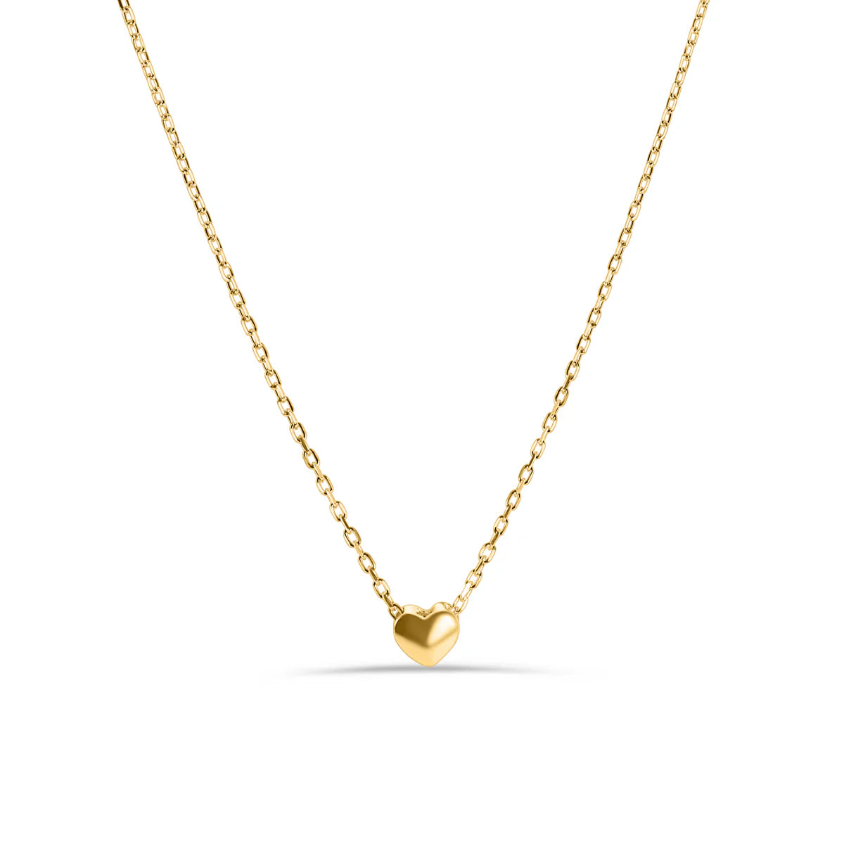 Small Heart Necklace in Gold-Plated 925 Sterling Silver 16-18" Adjustable