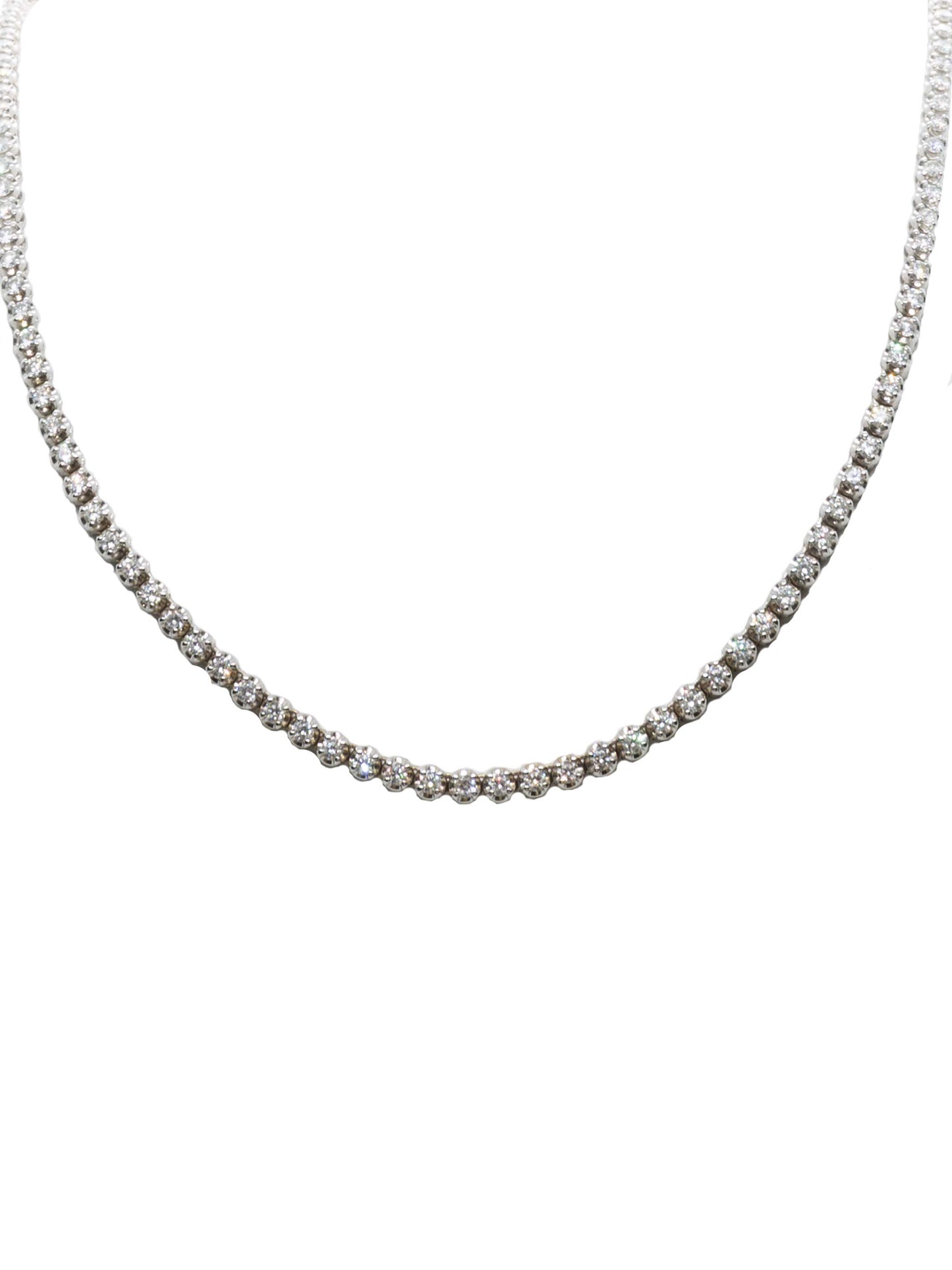 Eternity Necklace In 14k White Gold With 4.08 Carat Total Weight Natural Diamonds