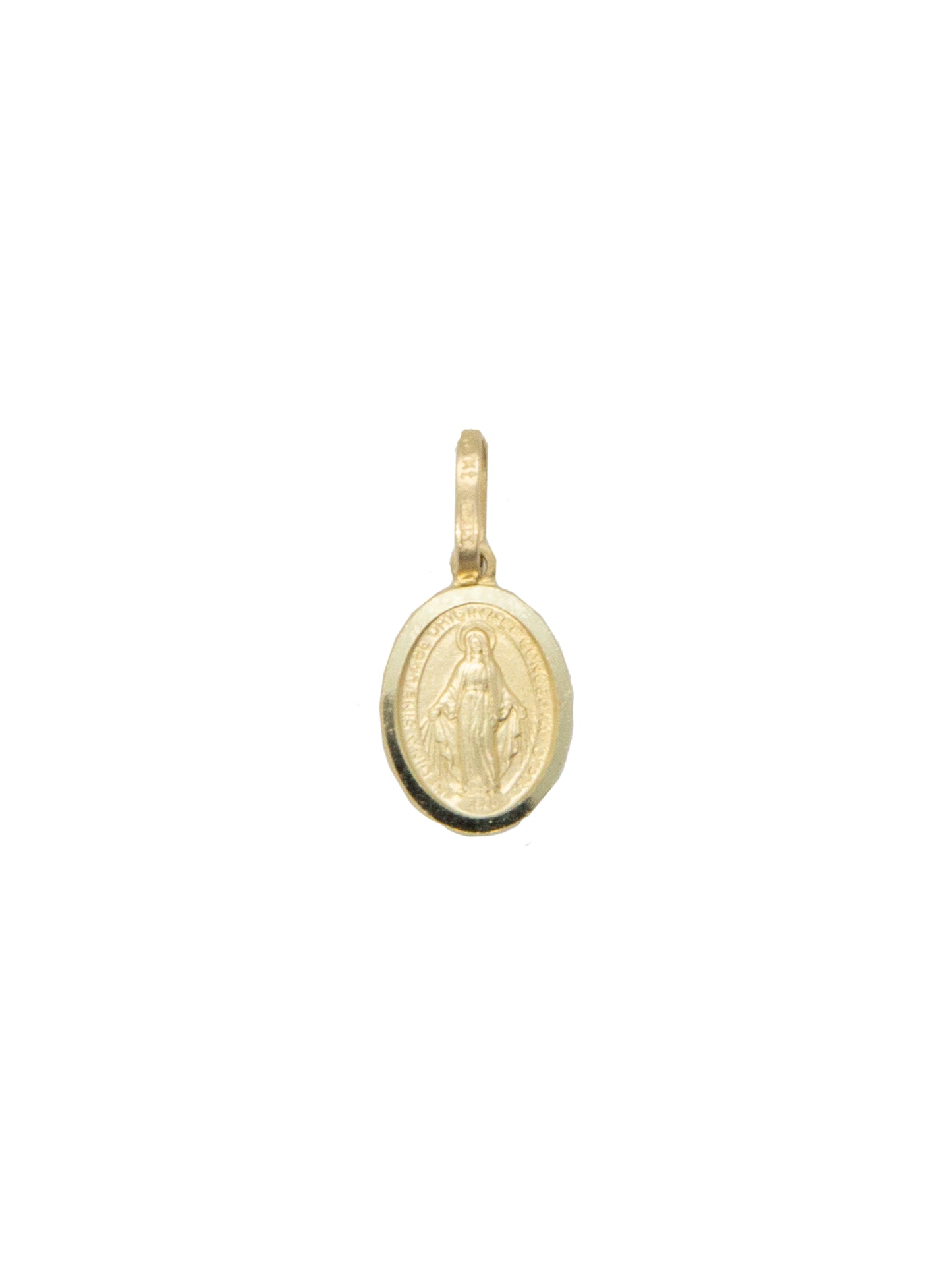 14k Solid Yellow Gold Miraculous Medal Pendant