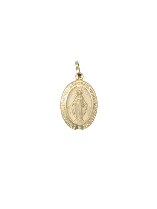 Miraculous Medal Pendant - 14k Solid Yellow Gold