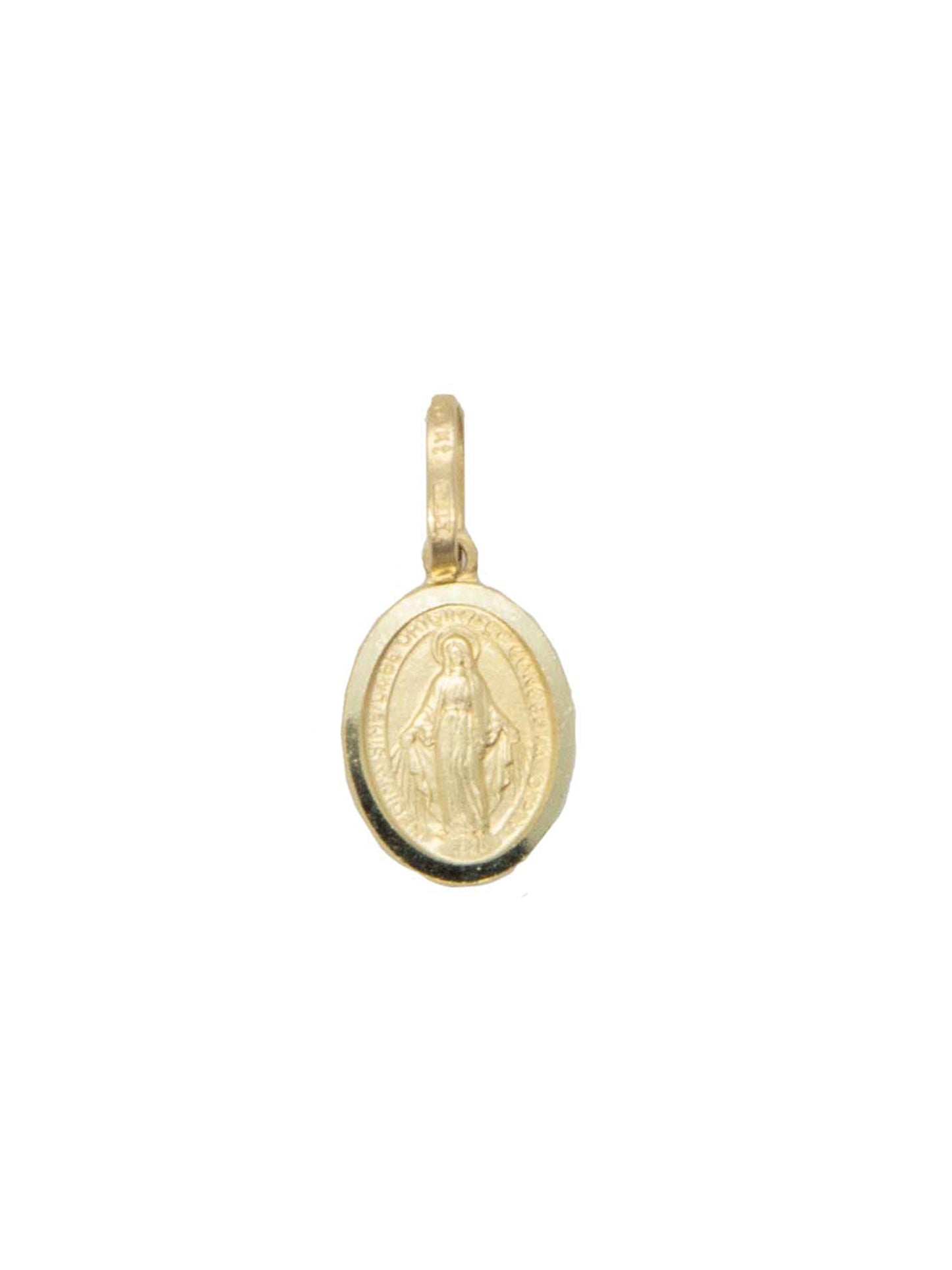 14k Solid Yellow Gold Miraculous Medal Pendant