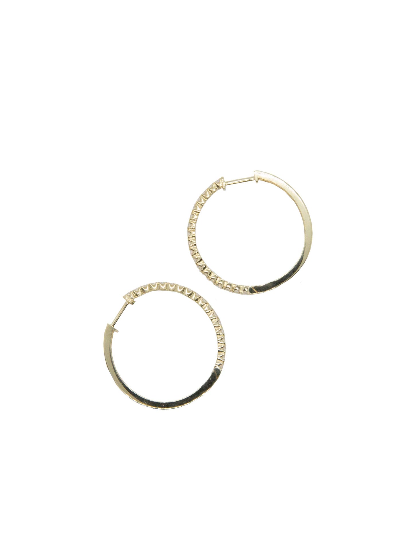 Diamond Pavé Hoop Earrings in 14k Yellow Gold