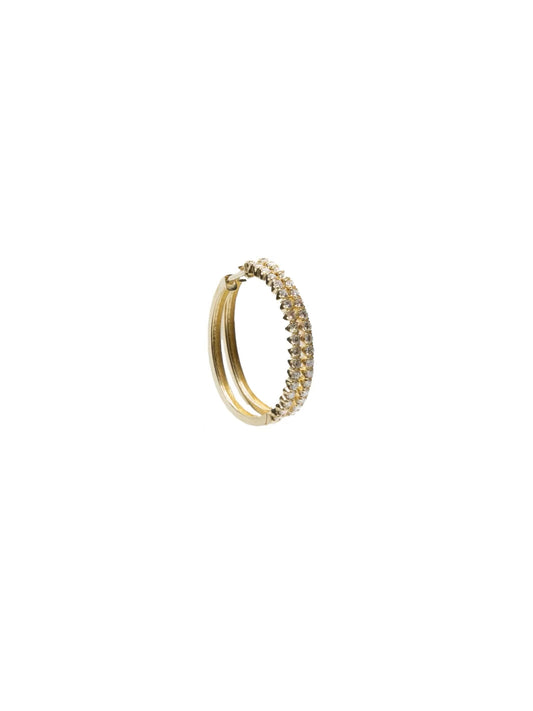 Diamond Pavé Hoop Earrings in 14k Yellow Gold