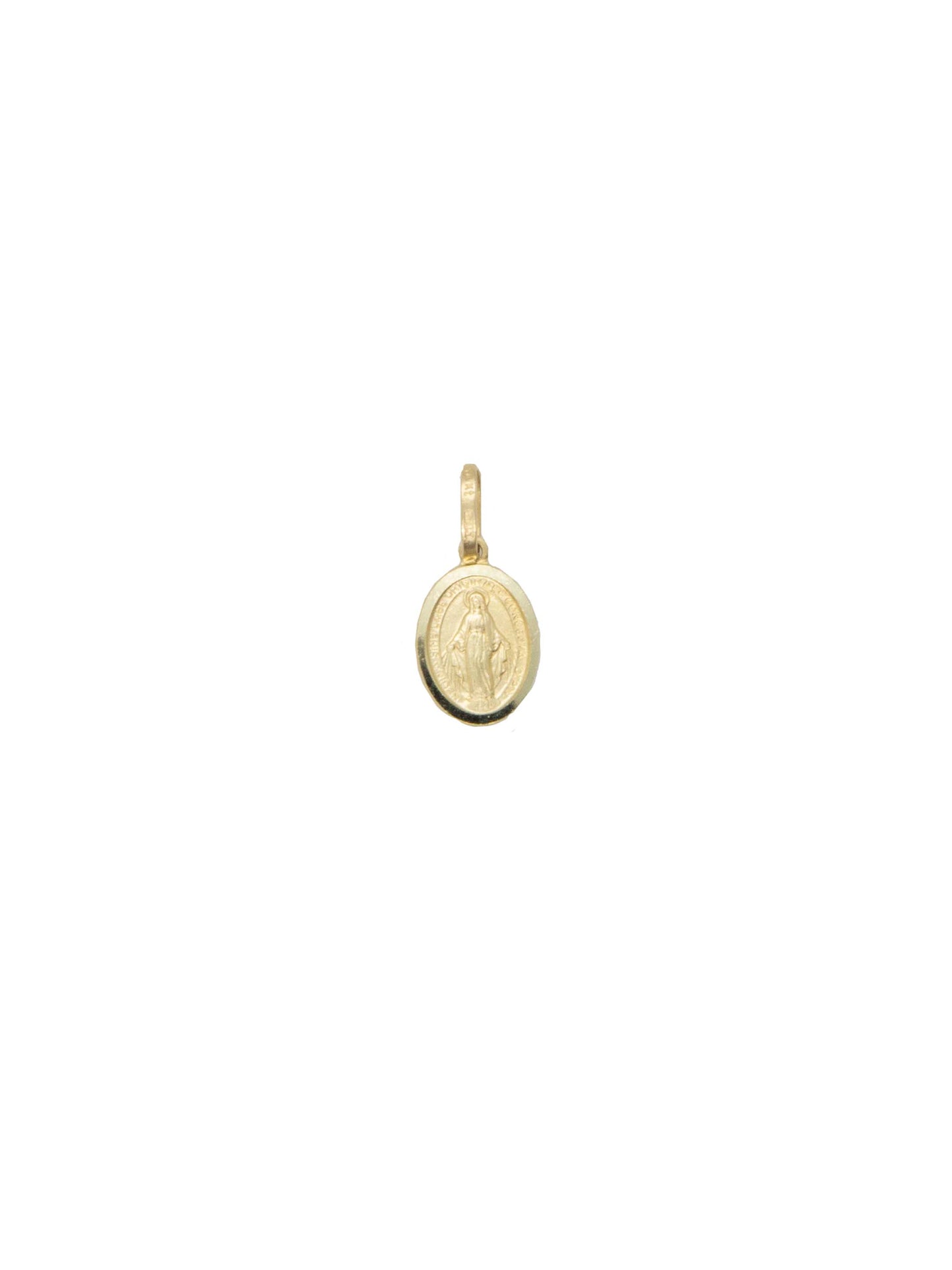 14k Solid Yellow Gold Miraculous Medal Pendant