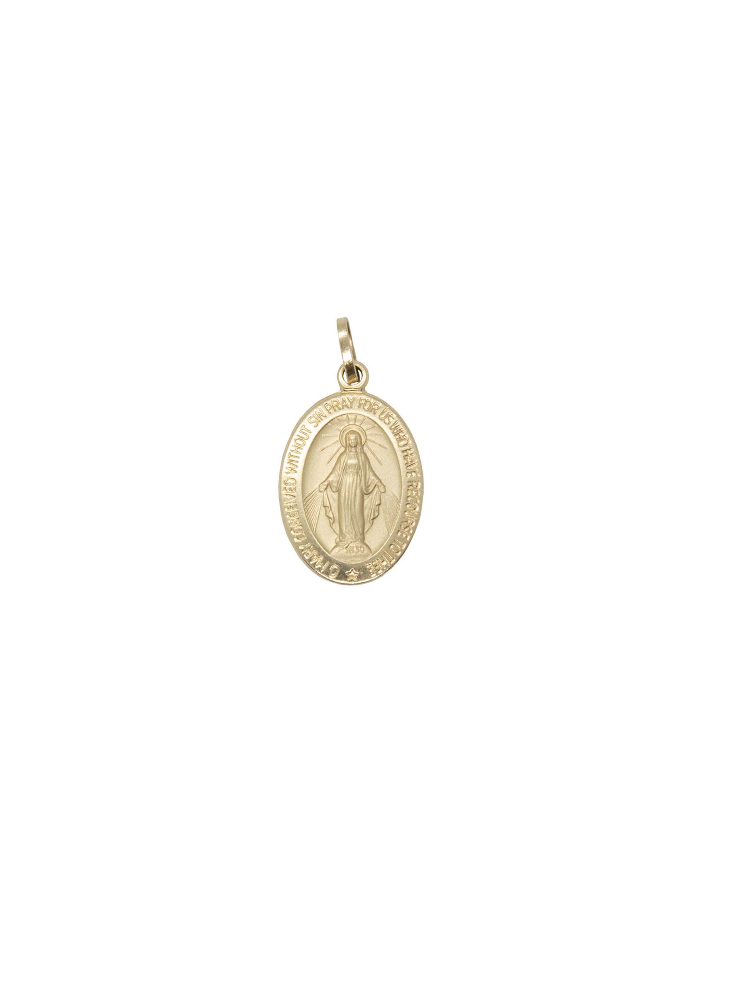 Miraculous Medal Pendant - 14k Solid Yellow Gold