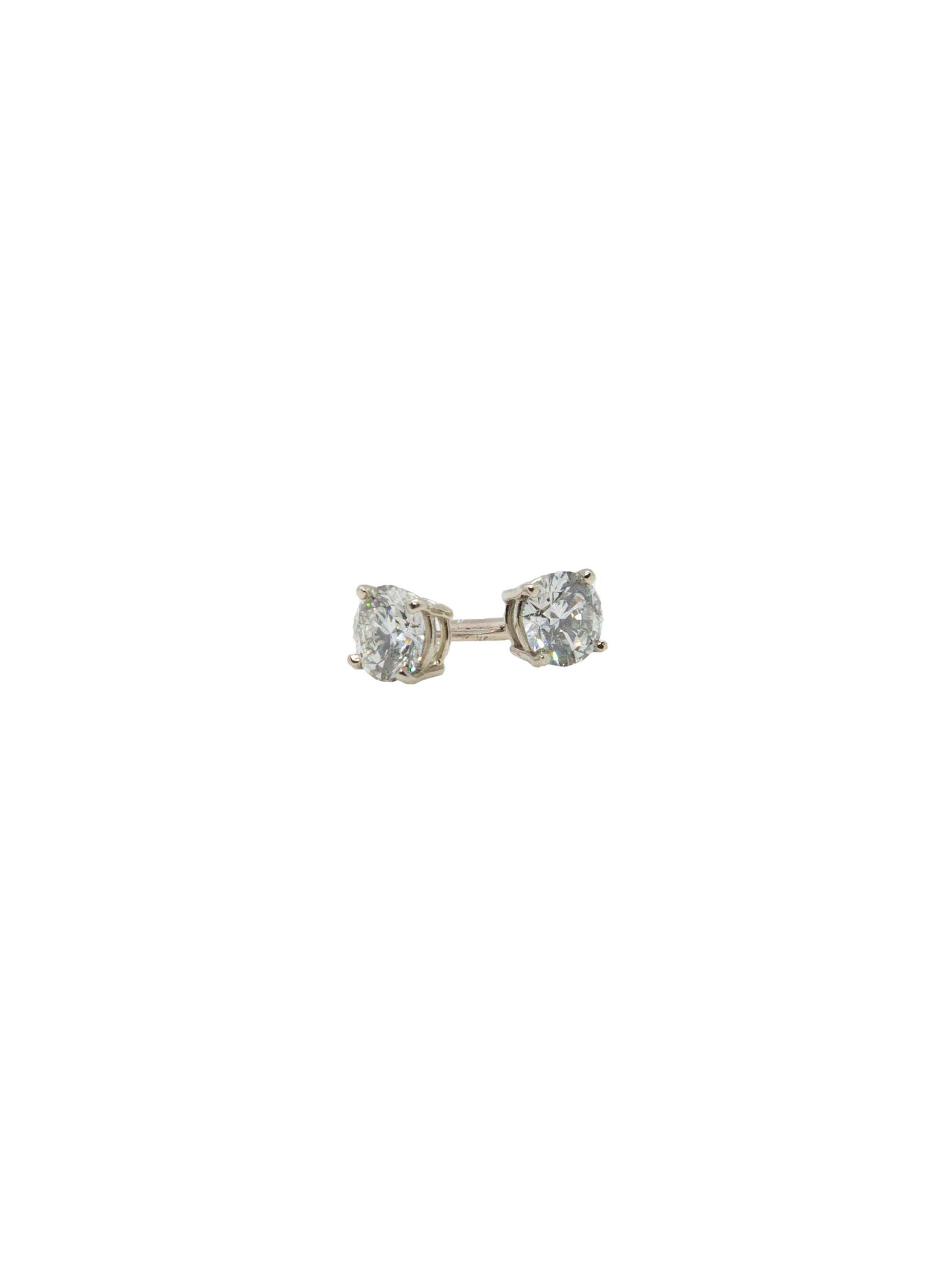 2.30 Total Carat Weight Diamond Solitaire Earrings IGI Certified