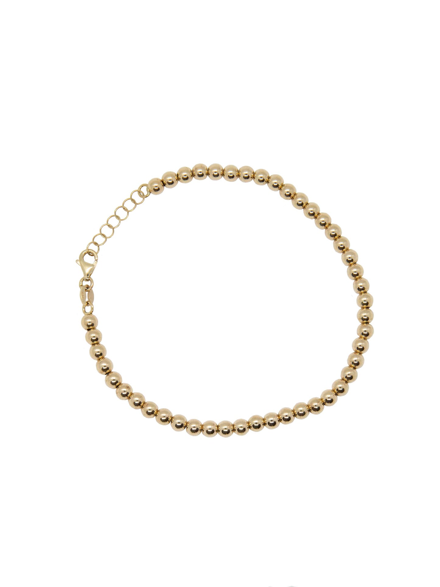 Ladies Gold Beaded Bracelet 14k Yellow Gold