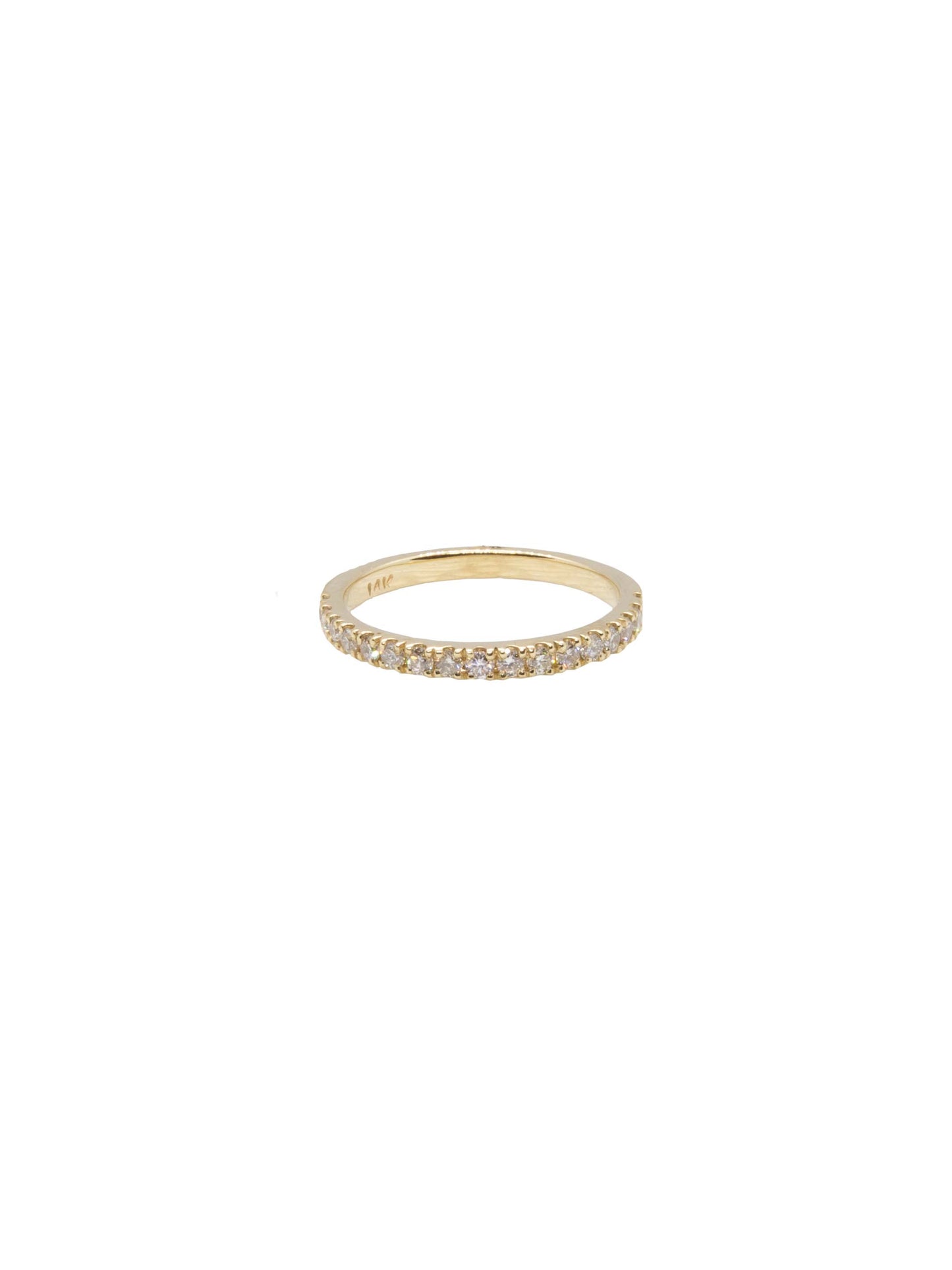 14k Yellow Gold Natural Diamond Micro Pavé Band