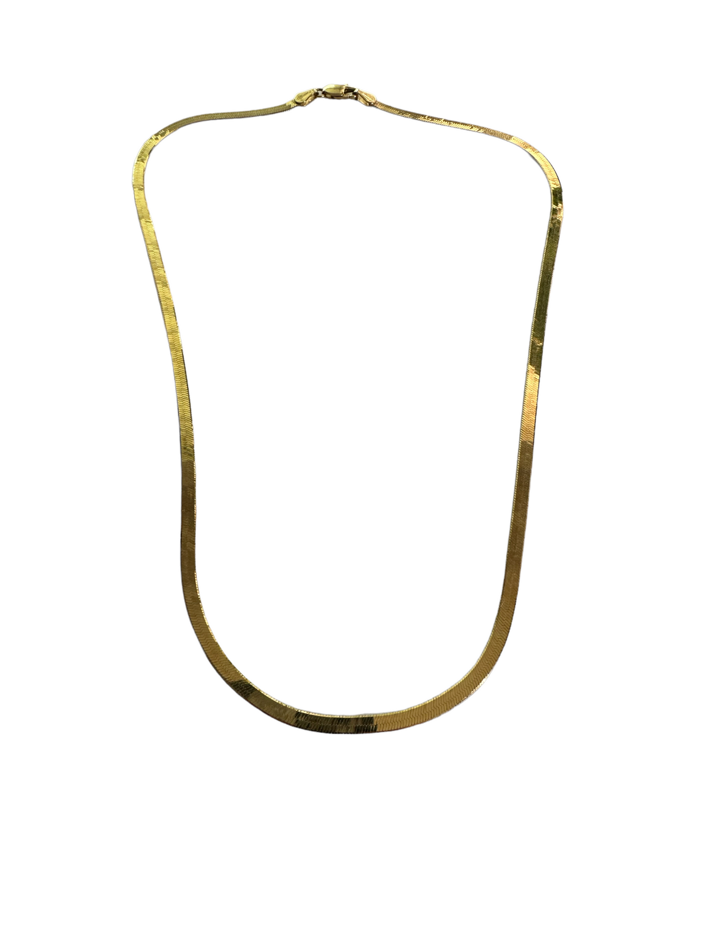 14k Yellow Gold Herringbone Chain Necklace